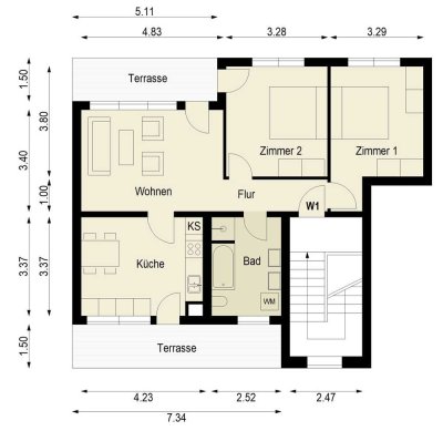Bezugsfertige Dachgeschosswohnung mit Terrasse - Erstbezug! Termin sichern unter 0172-326 11 93