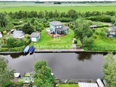 Uphuser Meer! Ferienhaus der Extraklasse mit Bootsanleger auf Eigentumsgrundstück!