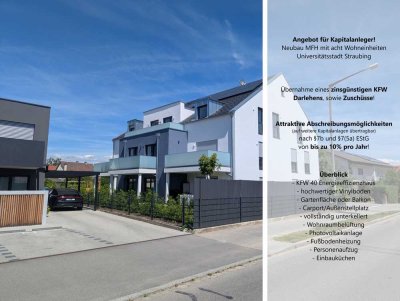 Neubau KFW 40 QNG Energieeffizienzhaus mit acht Wohneinheiten in der Kernstadt Straubing!