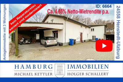 Sanierte Immobilie mit 3 vermieteten Wohnungen in 24558 Henstedt-Ulzburg