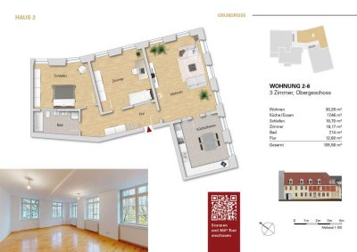 ***große 3 Zi. - Altbauwohnung, WE 2-6 vollständig renoviert***