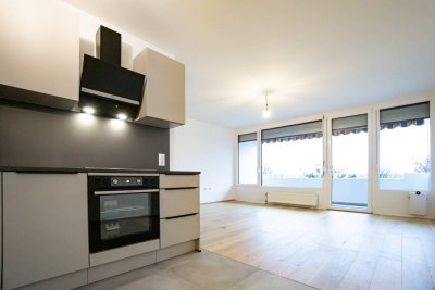 Stilvoll Wohnen am Gaumberg – Sanierte 1-Zimmer-Wohnung mit großer Loggia &amp; Design-Küche