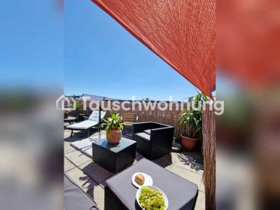 Tauschwohnung: Maisonette Wohnung mit großer Dachterrasse in guter Lage