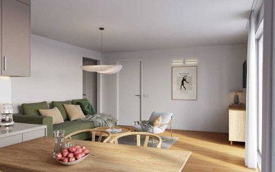 QNG-zertifiziert: Zwei Zimmer Wohnung mit Loggia in Westausrichtung
