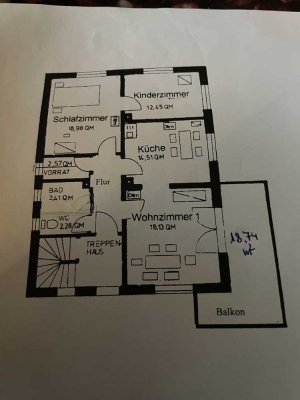 Helle 3,5-Zimmer Wohnung mit Balkon in Rehling