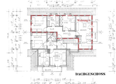Gepflegte 3-Raum-DG-Wohnung mit Balkon in Untermeitingen