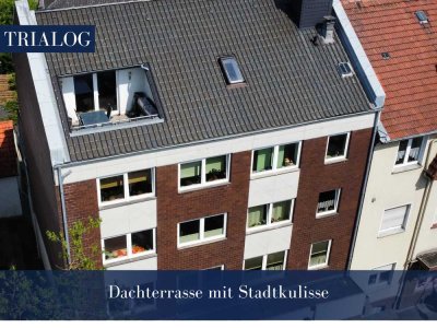 Dachterrasse mit Stadtkulisse