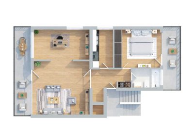 Lannesdorf - helle 3 Zimmer Wohnung, EBK,  2 Balkone