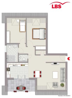 Neubau- Barrierefreie 3,5 Zimmer Dachgeschoss-Wohnung mit Loggia und Aufzug