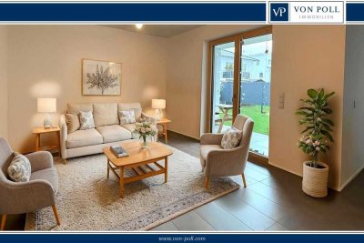 #Moderne Gartenwohnung mit überdachter Terrasse# Neuwertig # barrierearm # Tiefgaragenplatz#