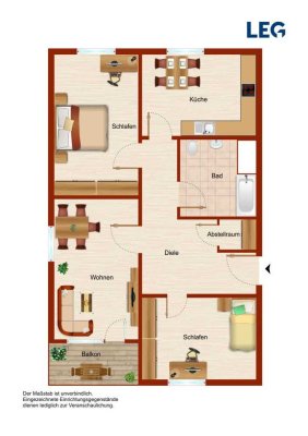 Demnächst frei! 3-Zimmer-Wohnung in Berg Fidel