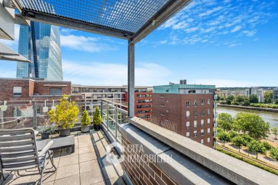 Luxus-Penthouse direkt am Main – 4 Zimmer mit Terrassen in Frankfurt-Ostend