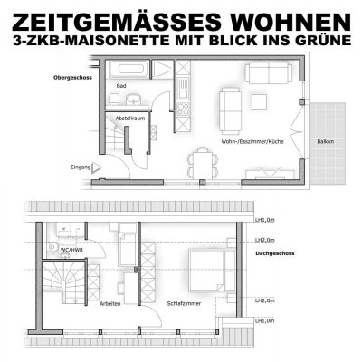 3-Zimmer OG/DG - Maisonette mit Südwest-Ausrichtung