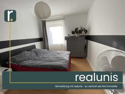 2 Zimmer Wohnung mit Balkon, Einbauküche, Stellplatz und Keller - bei realunis
