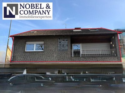 Exklusive Maisonette-Wohnung über zwei Etagen mit Dachterrasse, Balkon, Garage und Werkstatt