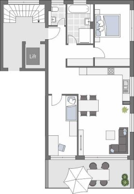 Exklusive 3-Zimmer-Wohnung mit großzügigem Balkon in exponierter Lage