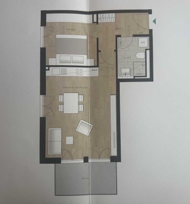 Geräumige, neuwertige 1-Zimmer-Wohnung mit gehobener Innenausstattung in Gauting, Schlosspark