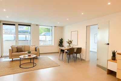 2,5-Zimmer-Wohnung mit Aufzug, Terrasse, Küche und Stellplatz