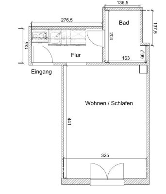 Modernisiertes 1-Zimmer-Appartment mit Küchenzeile