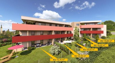 Kompakte Gartenwohnung in den STADTTERRASSEN PEUERBACH - provisionsfrei! *JETZT FRÜHKÄUFER-RABATT!*