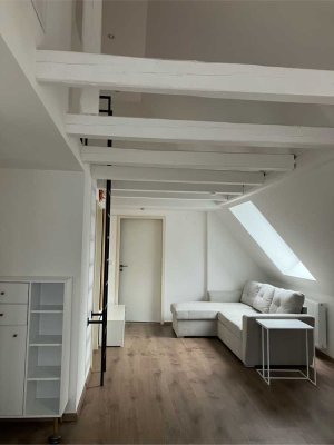 Möblierte 2,5-Zimmer-Dachgeschosswohnung mit geh. Innenausstattung mit Balkon und EBK