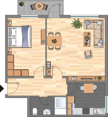 Hier können Sie sofort einziehen! 2-Zimmer-Wohnung inkl. Laminatbodenbelag!
