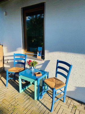 Vollmöblierte 1,5-Raum-Wohnung mit Garten für Pendler