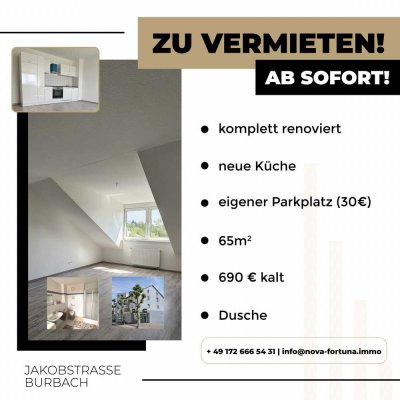 Geschmackvolle, vollständig renovierte 2-Zimmer-Dachgeschosswohnung in Saarbrücken