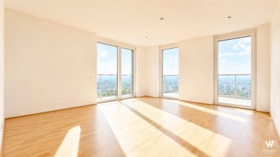 Exklusive Luxuswohnung im Marina Tower mit ca. 96 m² WNF I Südwest-Ausrichtung I Loggia &amp; spektakulärem Blick über Wien I U2 Station