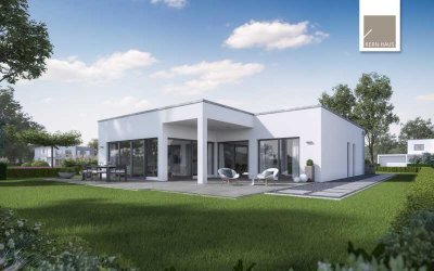 Schlüsselfertiger Flachdach-Bungalow auf Baulücke in Adelsberg!
