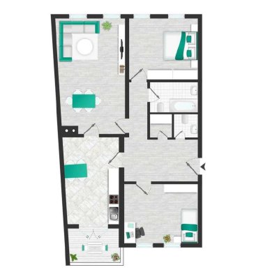 Frisch renovierte 3-Zimmer-Whg mit Balkon und Einbauküche im Herzen von Mühldorf – Erstbezug Okt/Nov