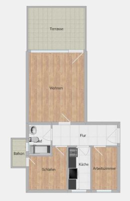 Helle 2,5-Zimmer EG-Wohnung mit Terrasse in Oberschleißheim