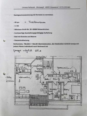 Helle 3-Zimmer Dachgeschosswohnung zum Wohlfühlen mit Terrasse in Ückendorf