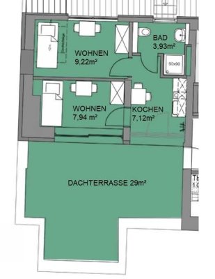 Dachterassenwohnung zur WG-Nutzung
