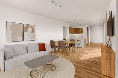 2-Zimmer Wohnung Extra Large (möbliert) mit Zugang zu erstklassigen Gemeinschaftsflächen: Fitness, Co-Working, Dachterrasse, Yoga, Private Dining &amp; Kinoraum