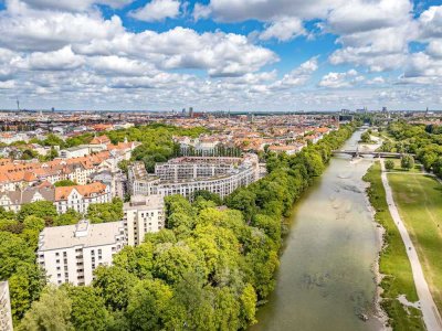 Mit Isar- und Bergblick: Absolute Rarität in unwiederbringlicher Lage