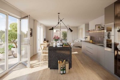 Neubau: Ganz oben angekommen: 5-Zimmer-Penthouse mit Haus-im-Haus-Ambiente und drei Dachterrassen