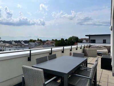 Blick bis in den Taunus: Moderne und hochwertige Penthouse-Wohnung in bester Lage von Nidderau
