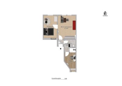 Urban wohnen: 2,5-Zimmer-Wohnung in Wiesbaden Mitte