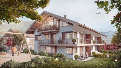 Schliersee-Neuhaus: Attraktive 3 Zimmer-Landhaus-Wohnung im Obergeschoss in mit Bergpanoramablick