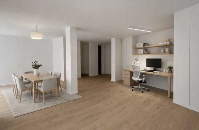 Helle und Homeoffice geeignete 2-Zimmer-Wohnung mit großer Terrasse im Innenhof