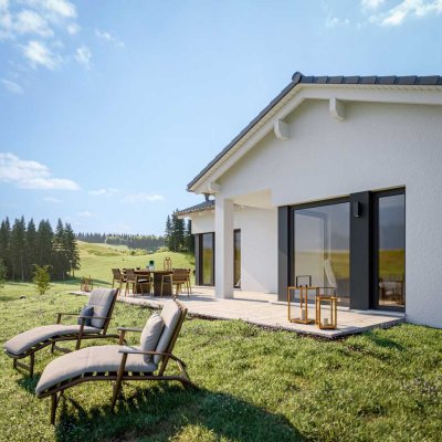 Urlaubsfeeling jeden Tag: Moderner Bungalow mit direktem Gartenzugang.