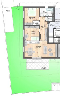 Ihr grüner Traum inkl. PKW-Stellplatz – 3-Zimmer-Gartenwohnung mit 118 m² Eigengarten; sonniger Terrasse – SOFORTBEZUG – Provisionfrei – Direkt vom Bauträger