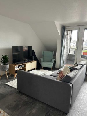 Helle 61m2-Wohnung Aachen Zentrum, Balkonblick, möblierte Küche, ab 01.03.