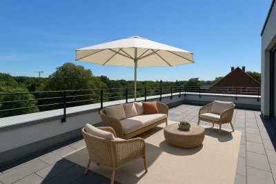 4-Zimmer Penthouse mit zwei Terrassen und Blick ins Alstertal
