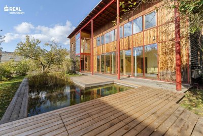 Ökologisches Architektenhaus mit Naturbadeteich in Bestlage von Gleisdorf