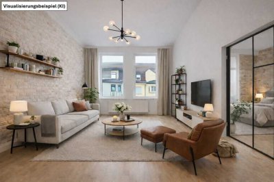 Stilvolle 2-Zimmer-Altbauwohnung mit hohen Decken, großer Wohnküche & Balkon