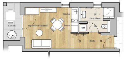 Neu: Moderne 1-Zimmer Wohnung in Freiburg