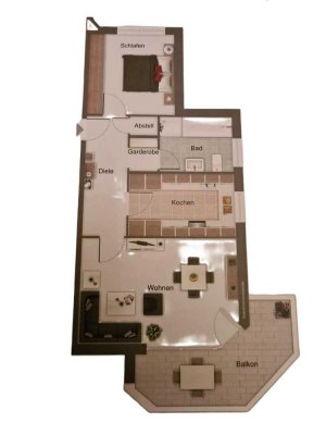 Freundliche 2-Zimmer-Wohnung mit Einbauküche in Werther
