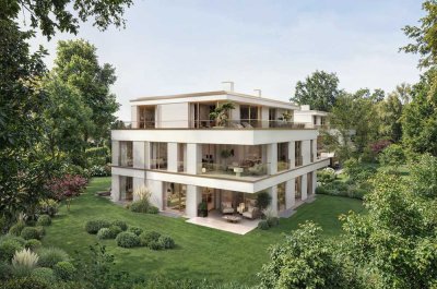 Elegante Gartenresidenz in erster Reihe zum Nymphenburger Schlosskanal